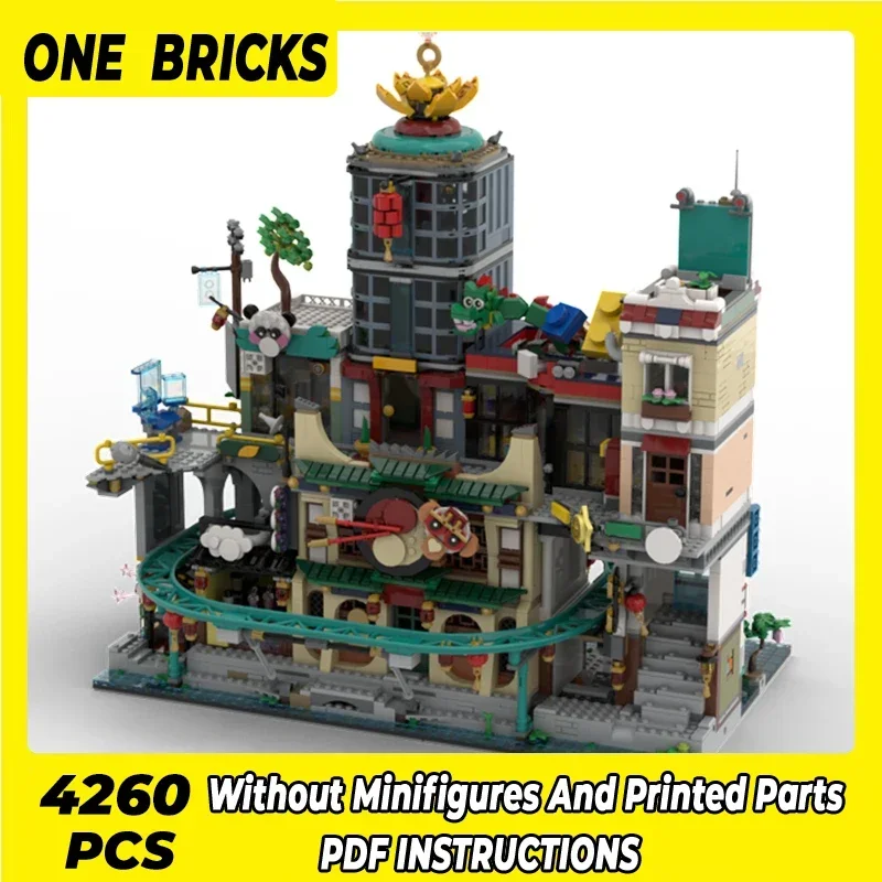 Technical Moc Bricks Street View Model City of Lanterns Modular Building Blocks Gifts Toys For Children DIY Sets Assembling