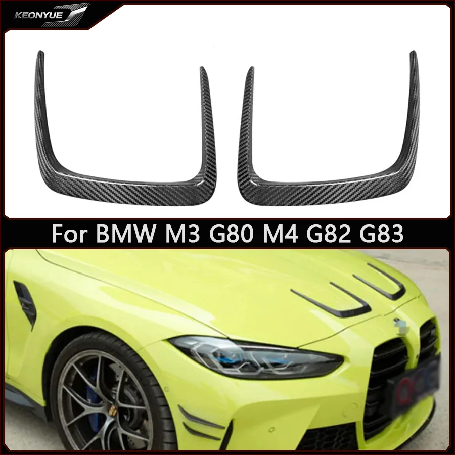 

For BMW M3 G80 M4 G82 G83 Car Exterior Engine Outlet Bonnet Cover Decor Parts Dry Carbon Fiber Hood Vent Trims Car Accessories