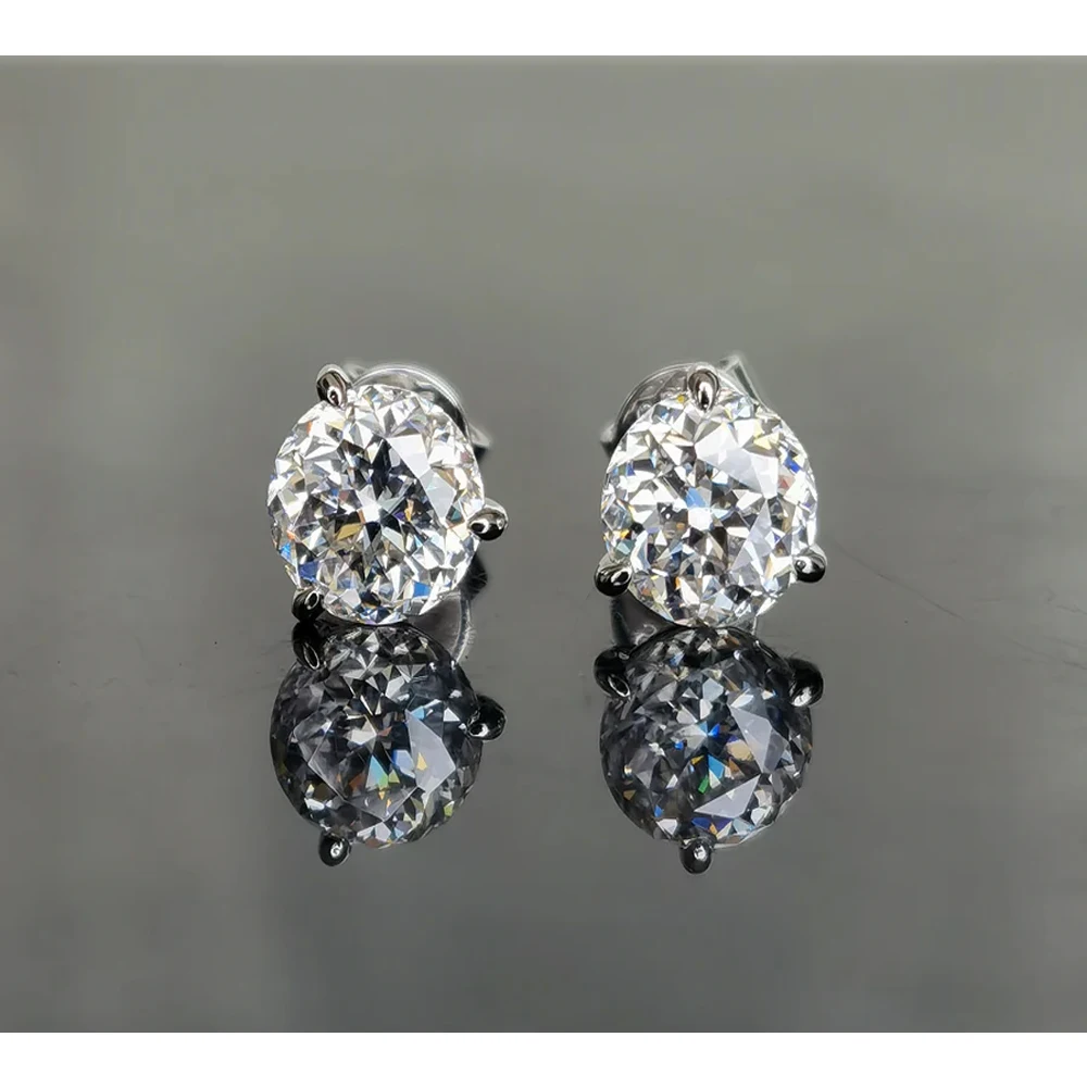 

Seasons of Shine Solitaire Round Nova Moissanite Stud Earrings for Women 1-2ct F Color Martini Stud Earrings Anniversary Gift