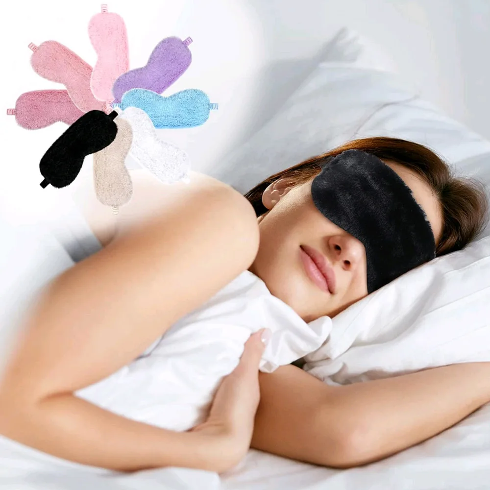 Mascarilla de Ojos de felpa suave para hombre y mujer, máscara bonita para dormir con los ojos, Parche de ojos, siesta, salud, 1 unidad