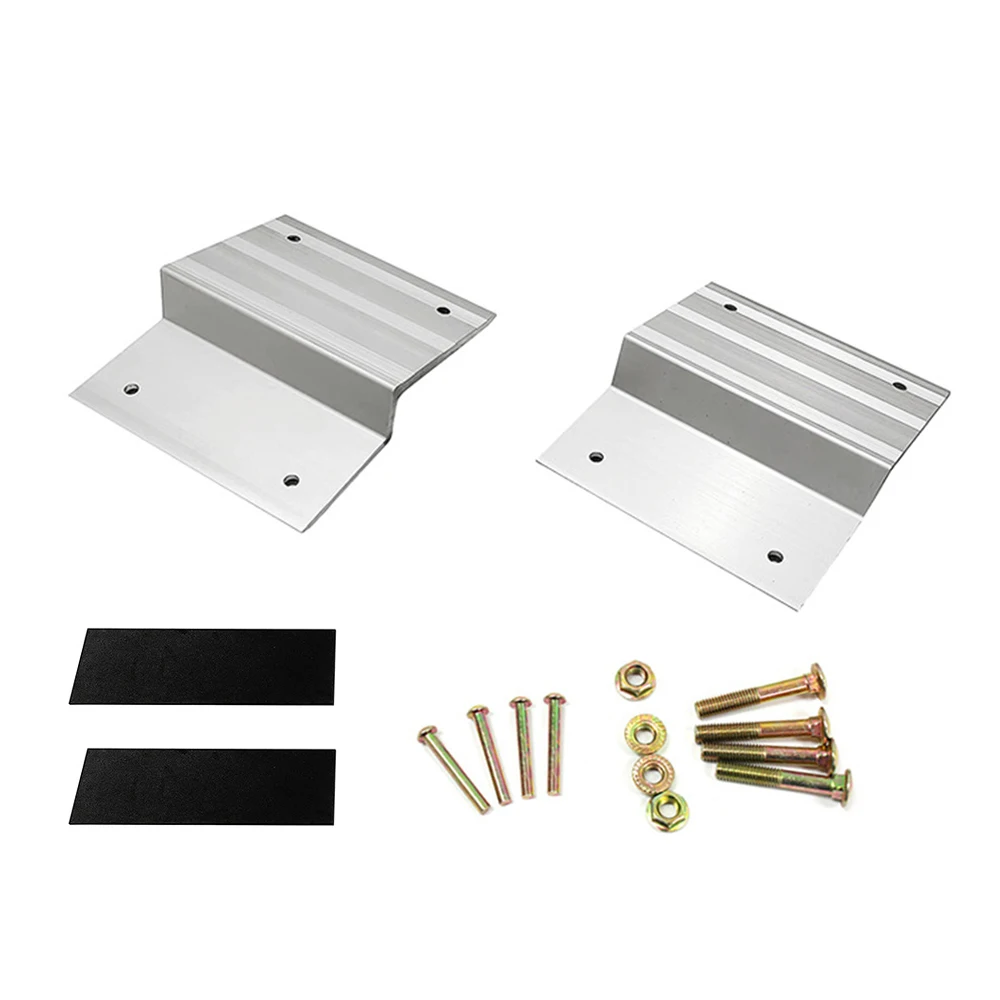 

Truck Loading Ramp Kits Ladder Slope Fittings 8inch Aluminum Alloy Ramps Bracket and Rubber Feet Kit for Lawn Mower Car Trucks