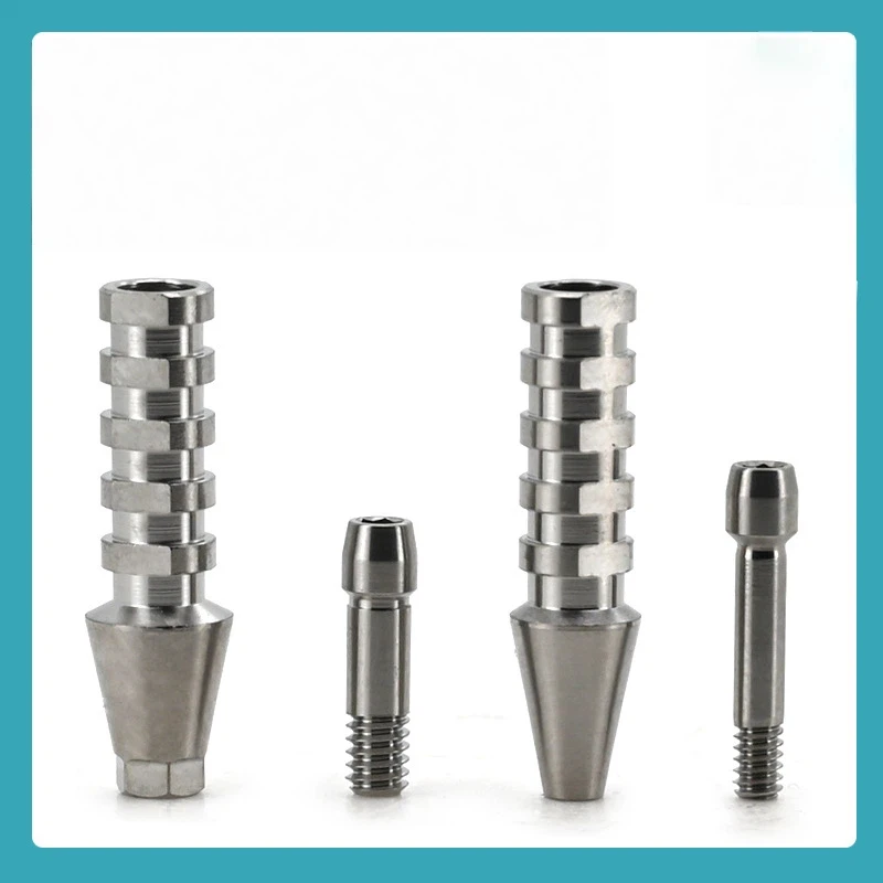 10Pcs Dental Prosthetic Parts for OSSTEM: Stock & Temporary Abutments, Titanium Bases, Implant Analogs & Protective Caps.