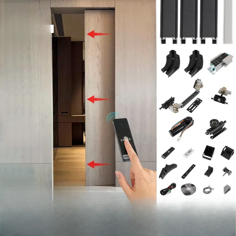 

Door track hanging slide bedroom aisle door translation door guide rail invisible door slide rail five accessories