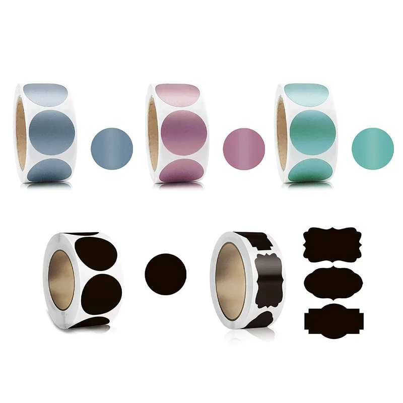 300Pcs/Roll Golden Scratch Off Stickers Round Shape Labels Sticker DIY Handmade For Game Scratch Sticker Labels Stationery