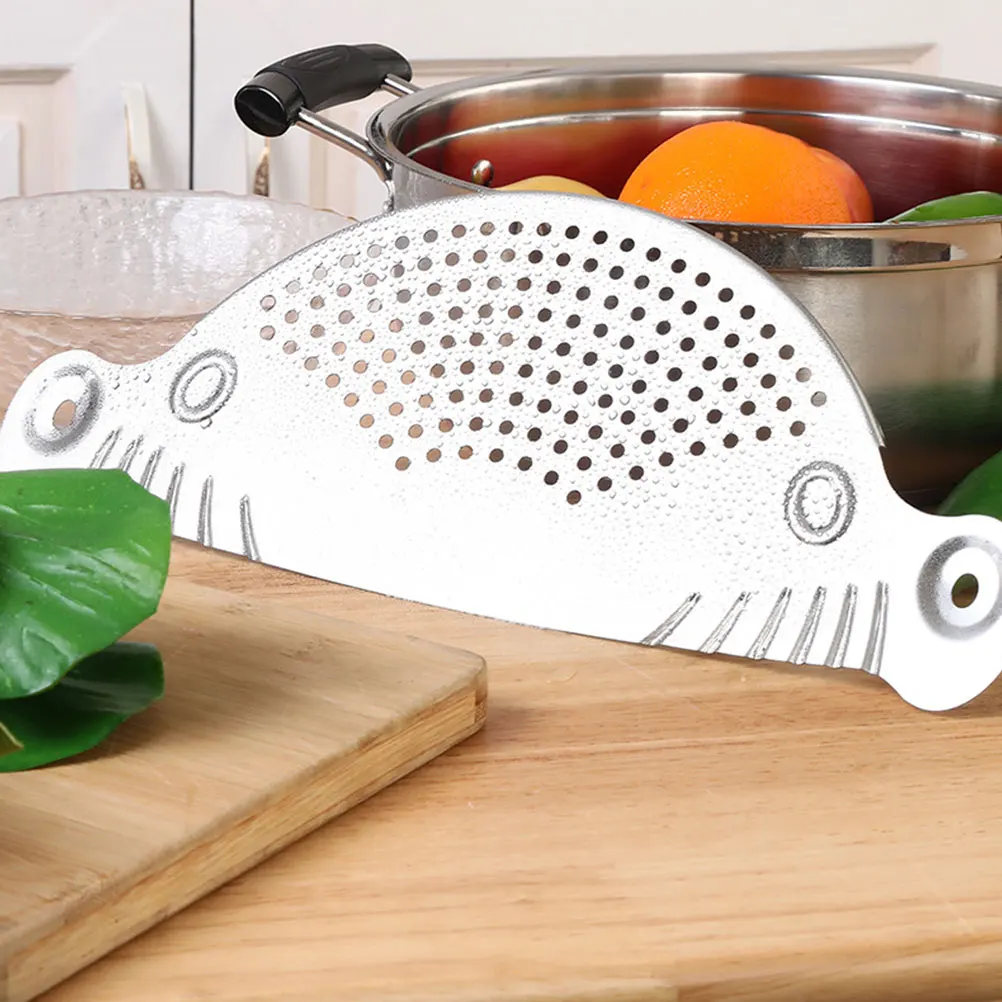 

2pcs Steel Stainless Steel Pot Strainer Pot Strainer Heavy Duty Kitchen Tool Semicircle Design Drain Board Filter Pan Drainer