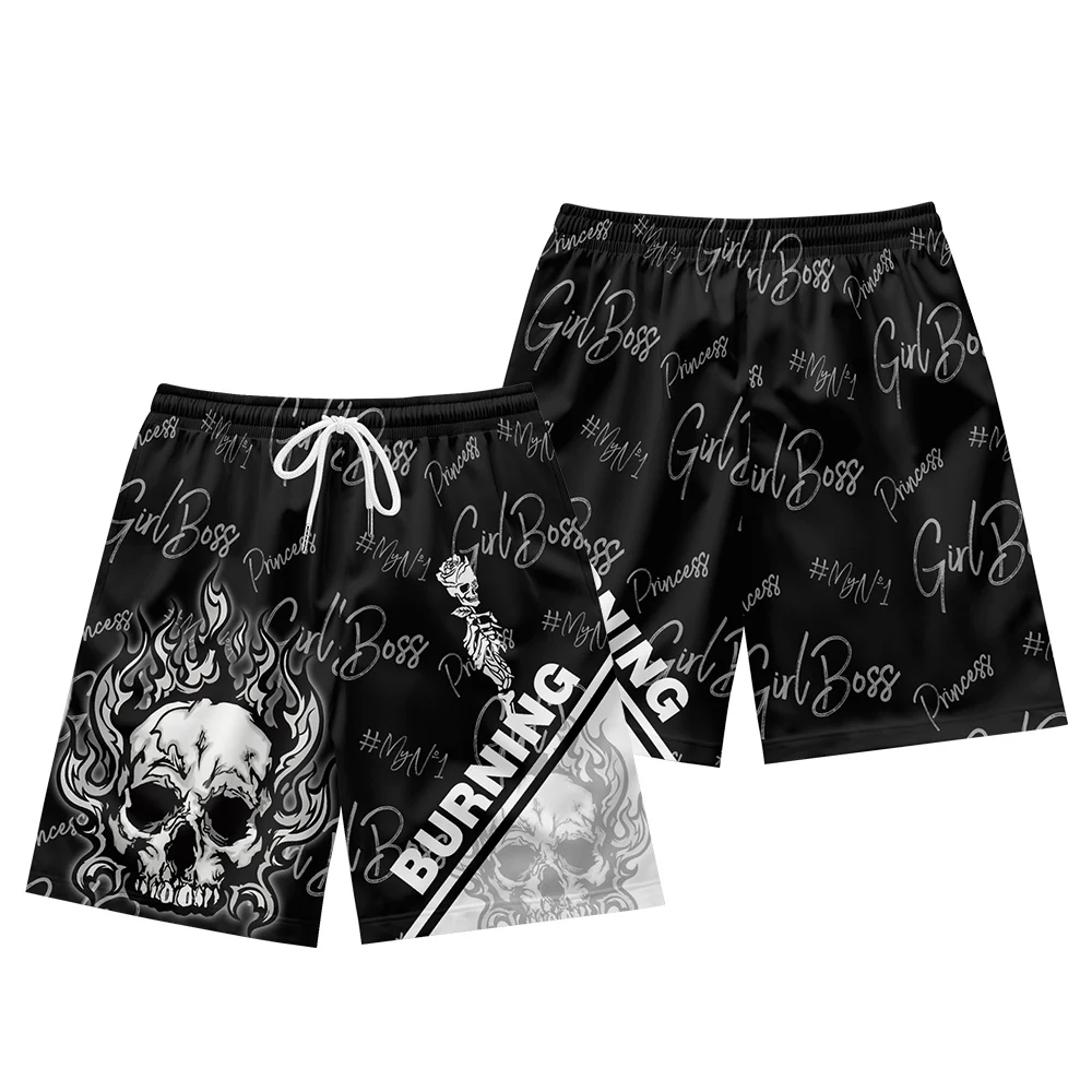 Custom Shorts Distressed Vintage Black Men French Terry Cotton Puff Printed Acid Wash Shorts