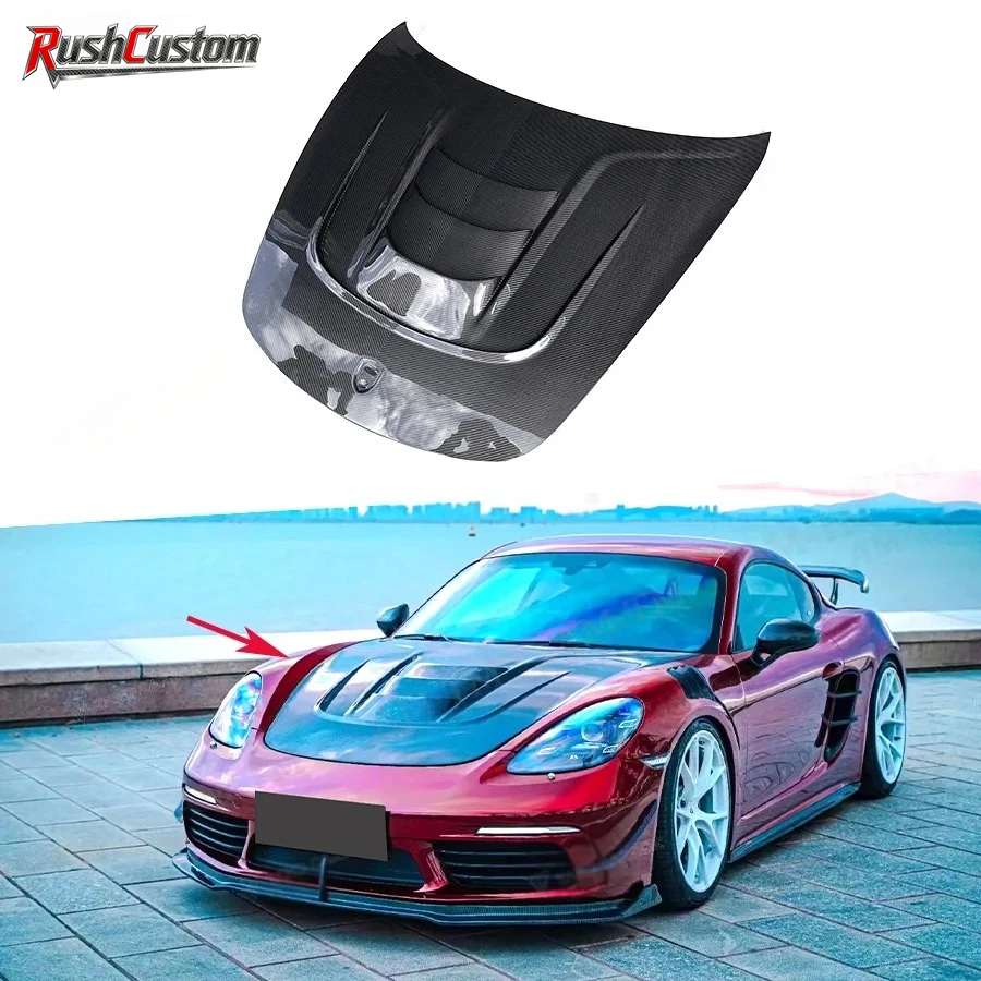 

Carbon fiber Hood For Porsche 718 981 Boxster Cayman engine cover carbon fiber cover engine cover Replace the installation