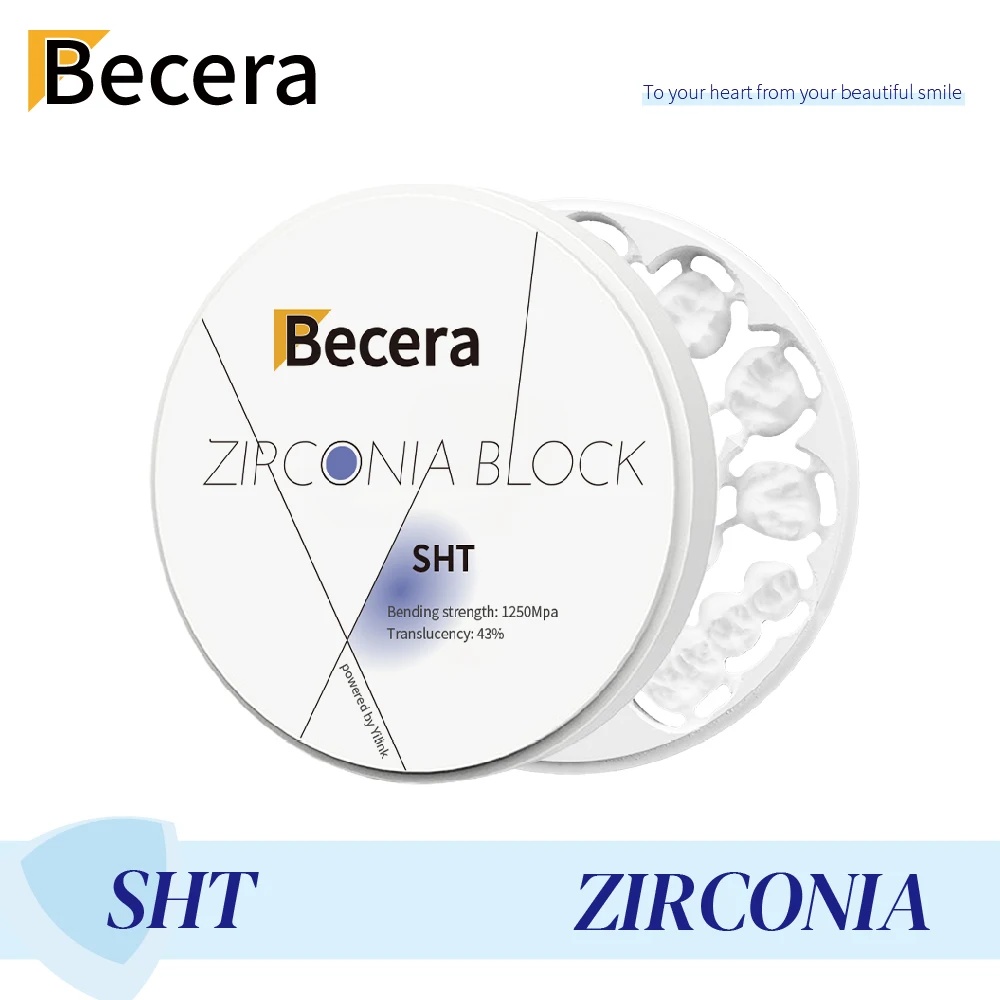 Becera SHT Zirconium Block Full Ceramic Restoration Materials with Transmittance 43%  for Dental Lab Open CAD CAM System