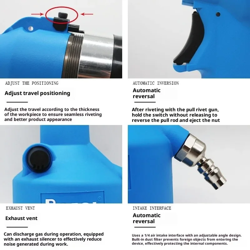OYLP Industrial Rivet Nut Gun Hydraulic Pneumatic Automatic Riveter Tool Setting Rivnut Riveting Metric M3 M4 M5 M6 M8 M10 M12