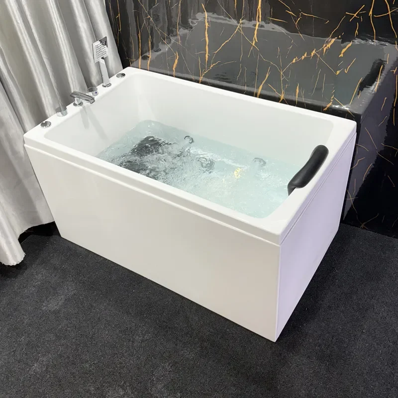 for Square Acrylic Bathtub Deep Soak Massage Jetted Tub for Hotel Engineering Project Bubble Bath Spa Cylinder Direct from