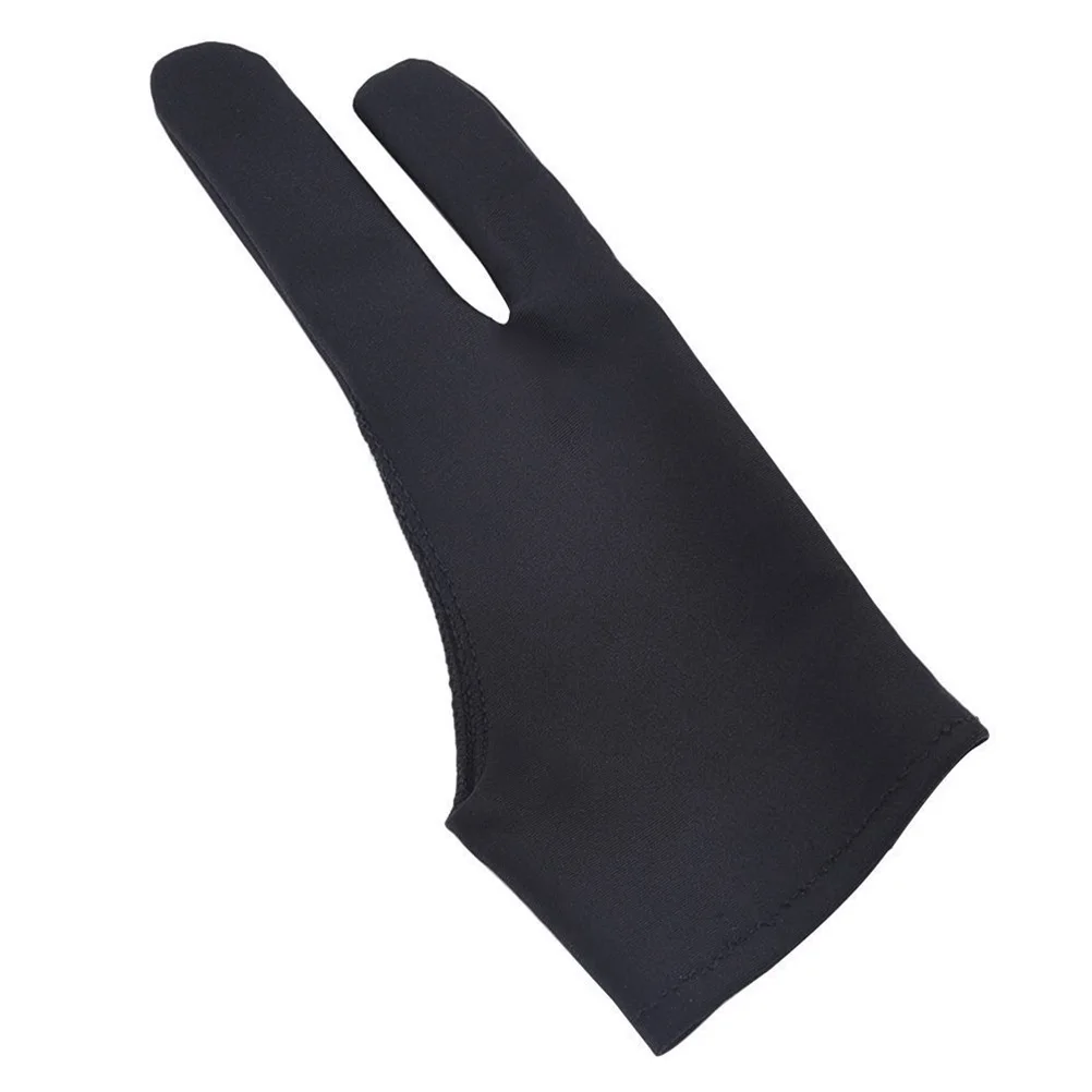 

2pcs Drawing Gloves Black Right Hand Two Finger Artist Gloves for Tablet Thin Breathable Comfortable Unisex WearResisting