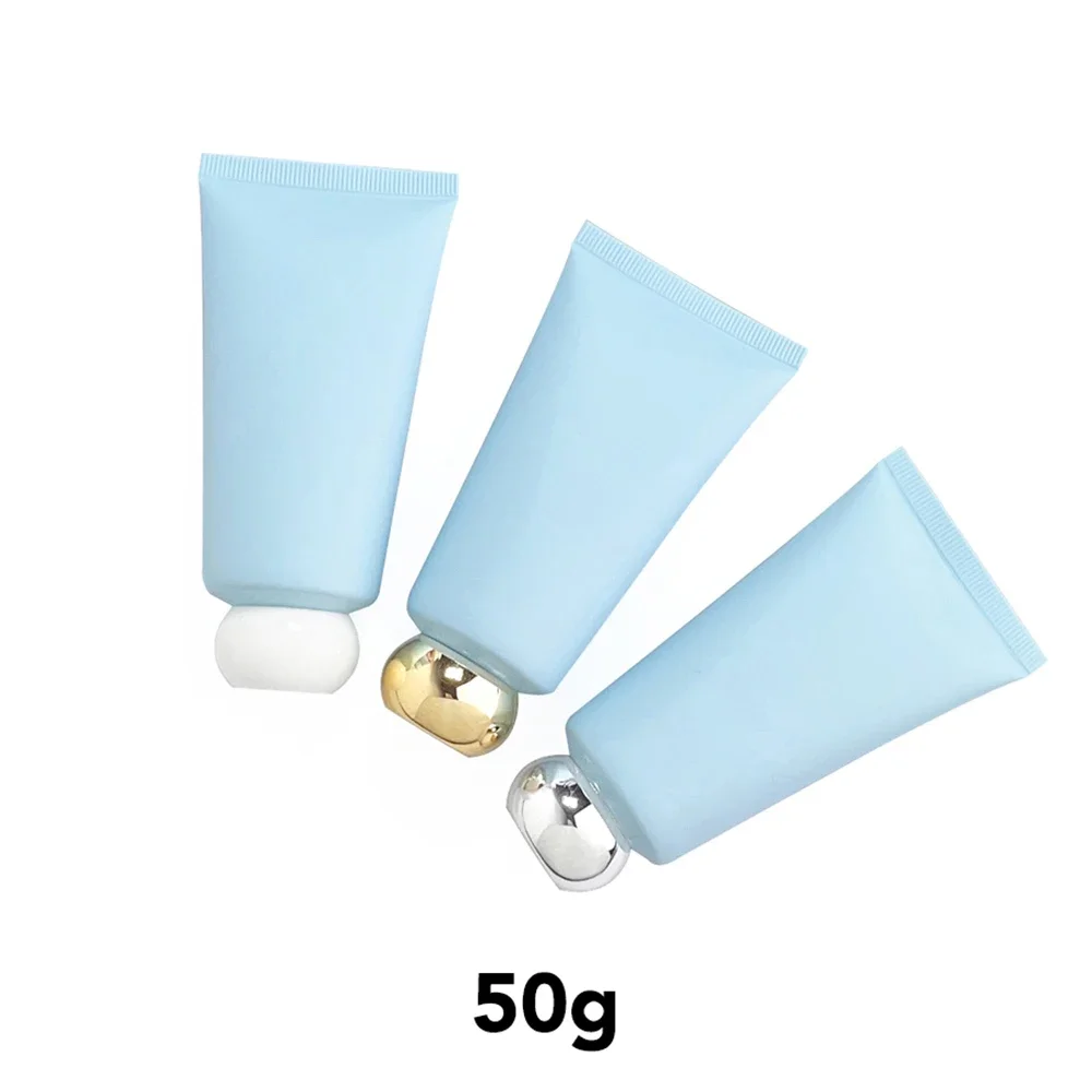 

50g Matte Blue Refillable Squeeze Bottle Empty Cosmetic Container 50ml Makeup Cream Body Lotion Plastic Soft Tube