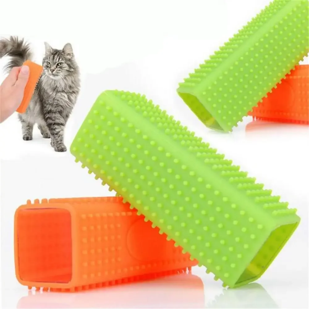 1 PC Massage Clean Hair Brush Wool Cleaner Dog Cat Bath Comb Sticky Depilation Soft Silicone Cat Dog Pet Cleaner Supplies New