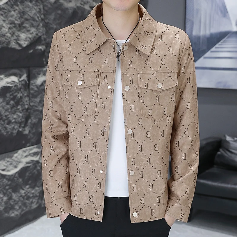 

Мужская демисезонная приталенная куртка-пиджак с воротником в корейском стиле, повседневная верхняя одежда с пэчворком, модная молодежная модель из полиэстера