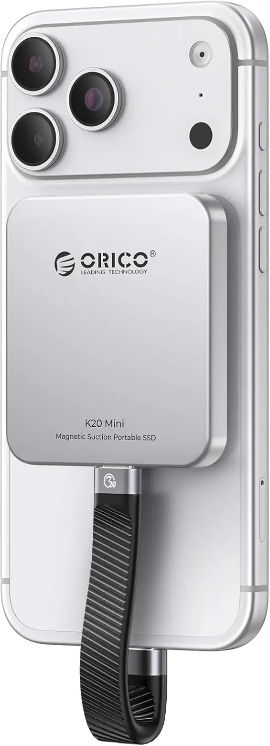 

2TB Magnetic External SSD, 2000MB/s, 4K 120Hz ProRes, Aluminum Alloy, for iPhone/Tablet/PC