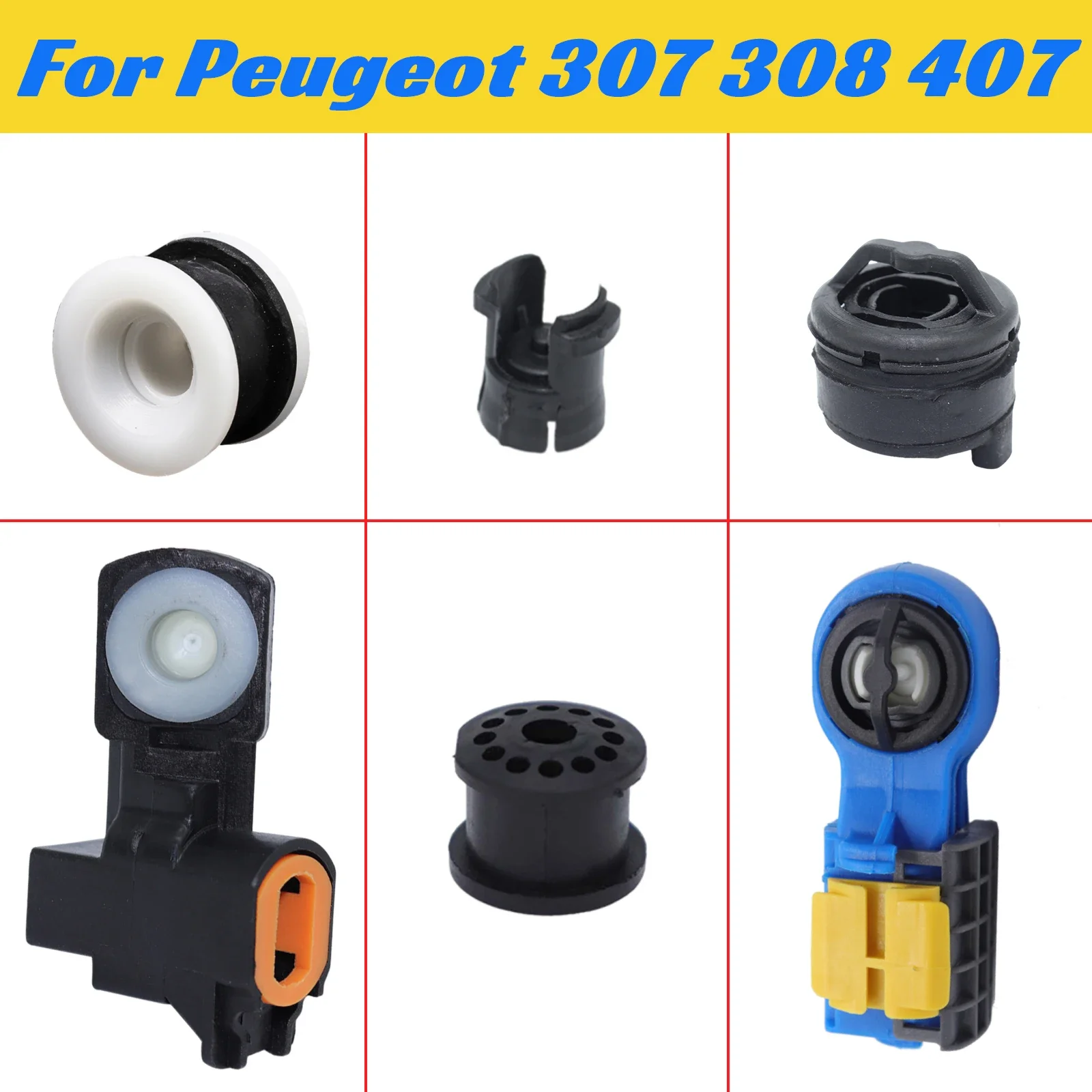 

Shifter Cable Bushing Grommet Clip End Linkage Connector Adapter Rod Rubber Repair Kit Car Parts for Peugeot 307 308 407 408 607