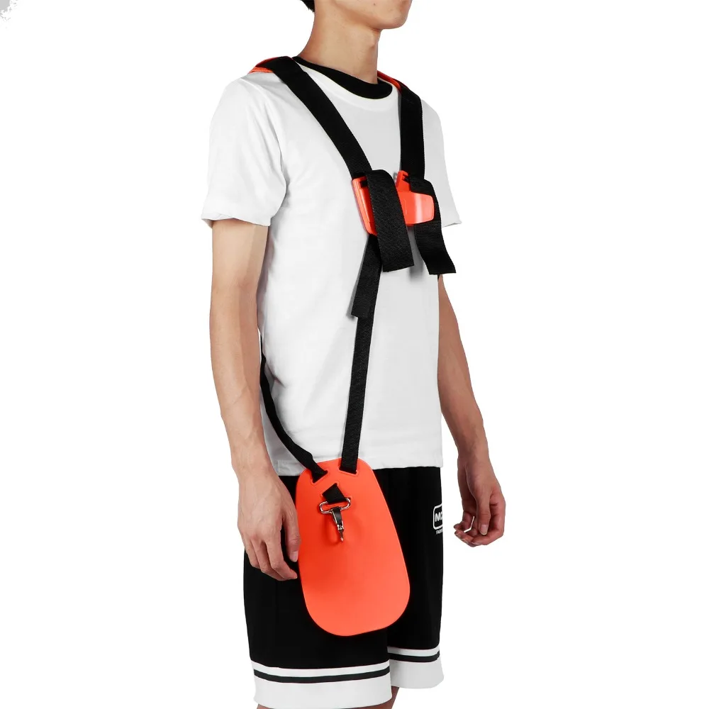 Durable Nylon Material Double Shoulder Strap Universal Orange Weed Eater Harness Adjustable Double Shoulder Brush Cutter Harness