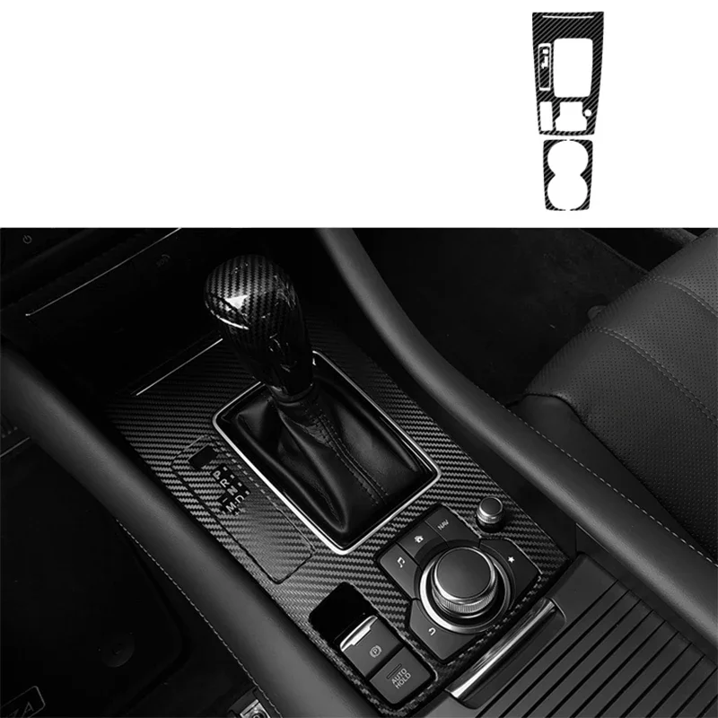 Carbon Fiber for Mazda 6 2020 Car Interior Sticker Mouldings Trim Strip Center Console Gear Door Windows Lifting Car Accessories