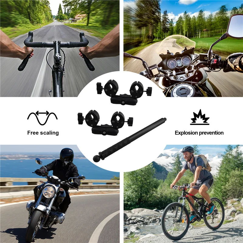 

T82C Hot Sale-For Insta360 One X2 DJI Motorcycle Bicycle Panoramic Selfie Stick Monopod Mount Handlebar Bracket For Gopro Access