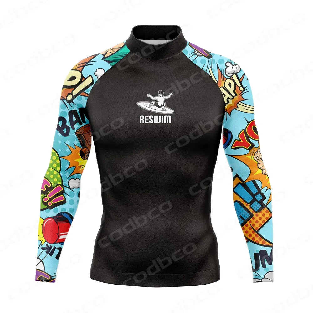 2025 Rash Guards para hombre, traje de baño con protección UV, camisetas de manga larga para nadar, surf, bucear, traje ajustado para natación, ropa de gimnasio Rashguard