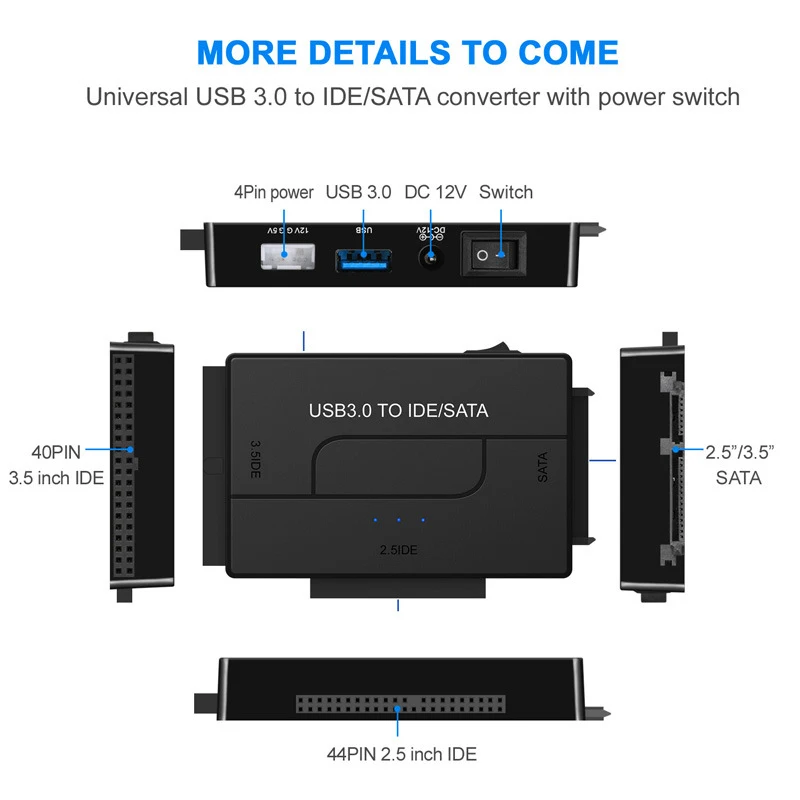 Zilkee Ultra Recovery Converter USB 3.0 Sata HDD SSD Hard Disk Drive Data Transfer Converter SATA Adapter Cable