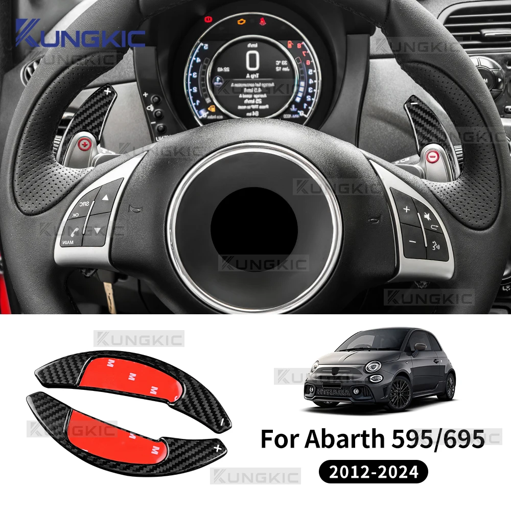 

Hard Dry Carbon Fiber For Abarth 595 695 2012 2013 2014 2015 2016 2020 2021-2024 Car Steering Wheel Shift Paddle DSG Extension