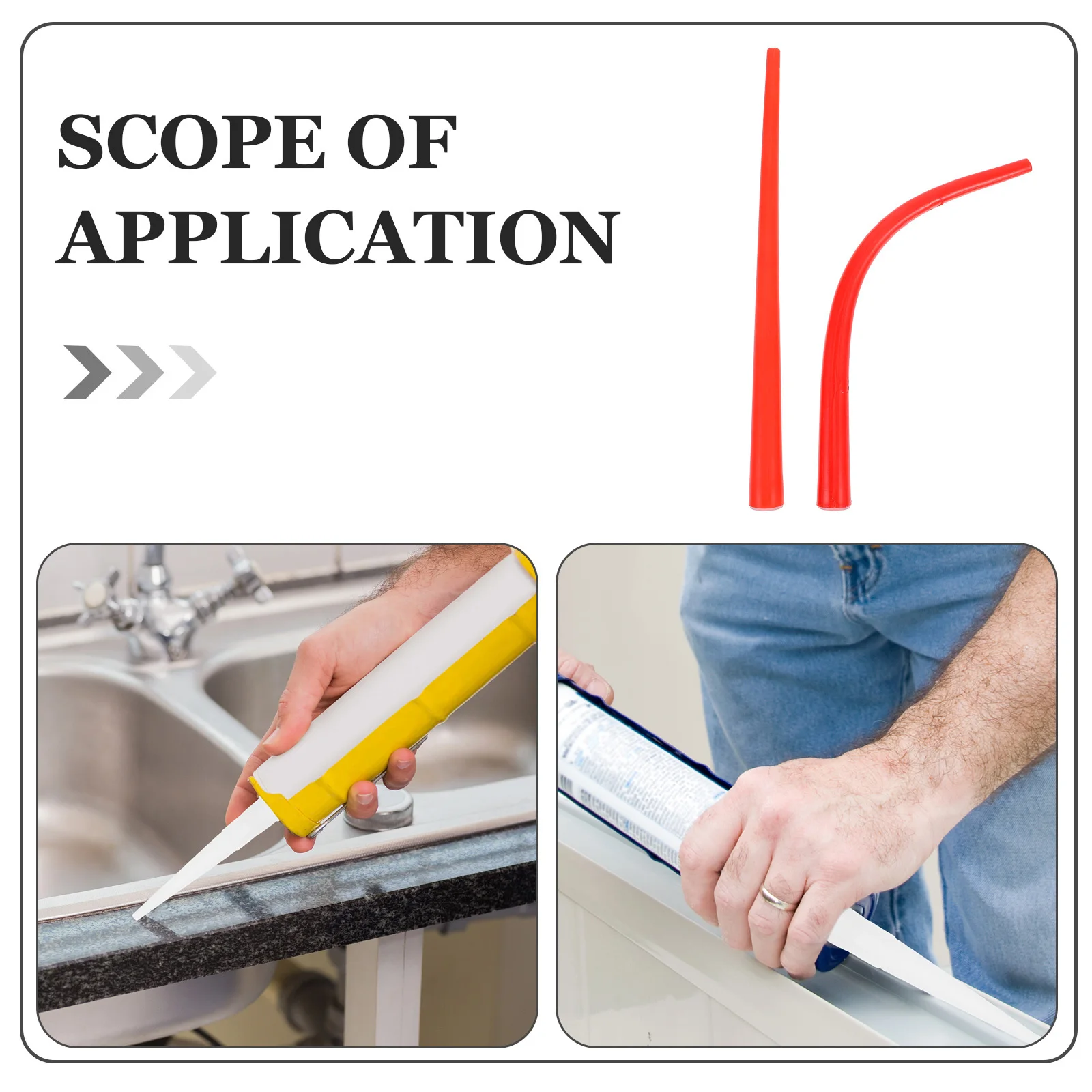 2Pcs Caulking Nozzle Extender Set Straight Angled Precision Tips for Sealant Application Reusable Caulk Tool Set Coating Glue