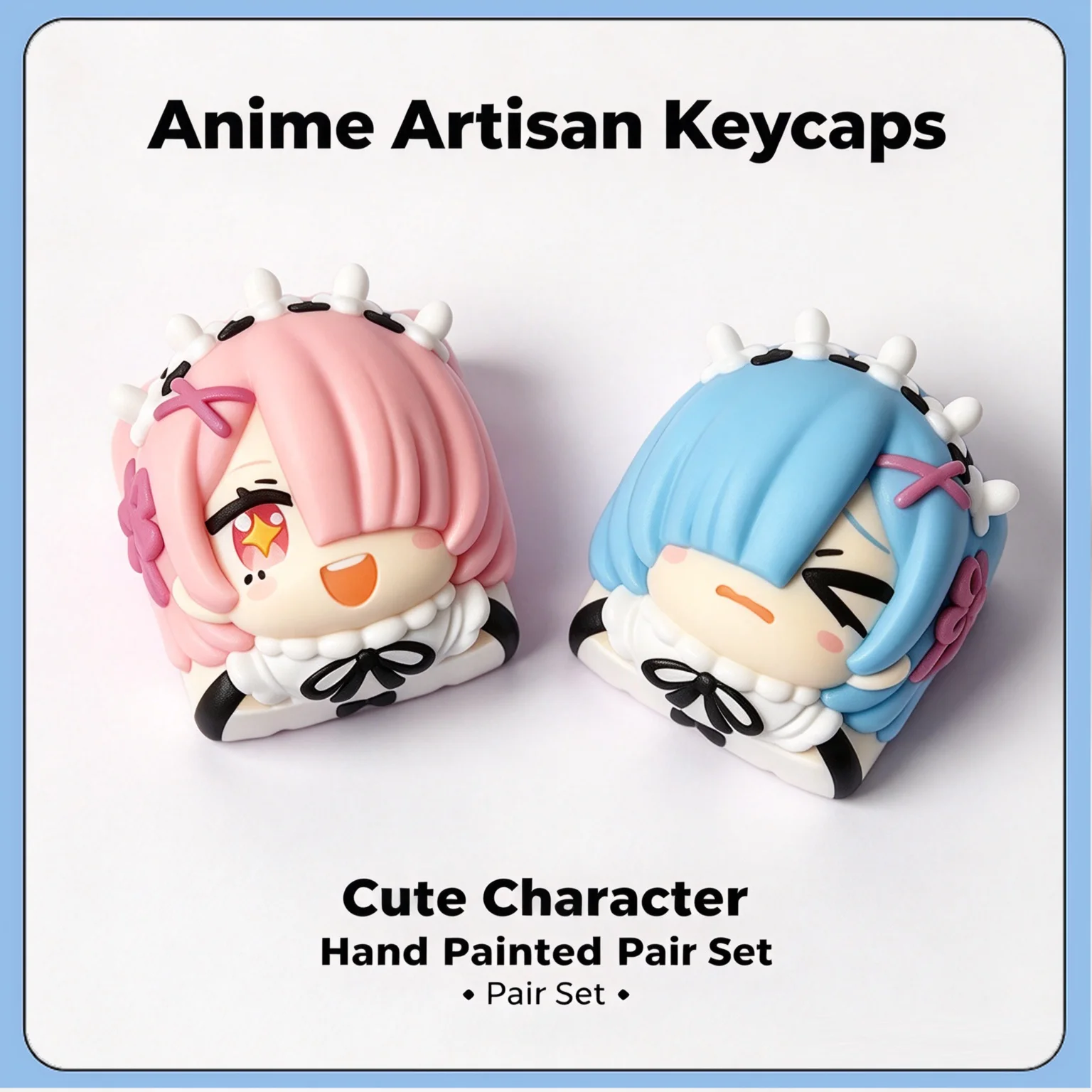 Anime Artisan ESC Keycap Rem & Ram Re:Zero – Starting Life in Custom Keycap Mechanical Keyboard Novelty Keycap Collectible Gift