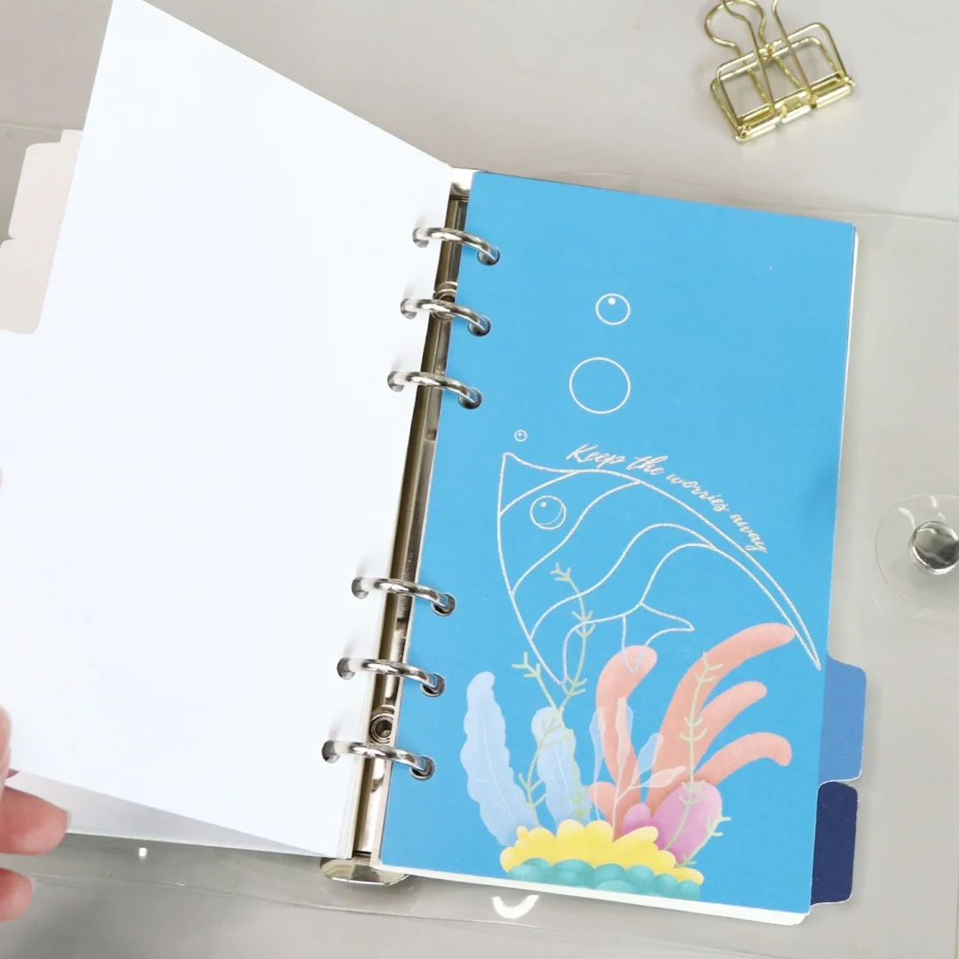 6 قطع/مجموعة من ورق الأوراق السائبة للتصنيف البحري، ورق مؤشر مثقوب متعدد الألوان، مستلزمات التعلم المكتبية والمدرسية