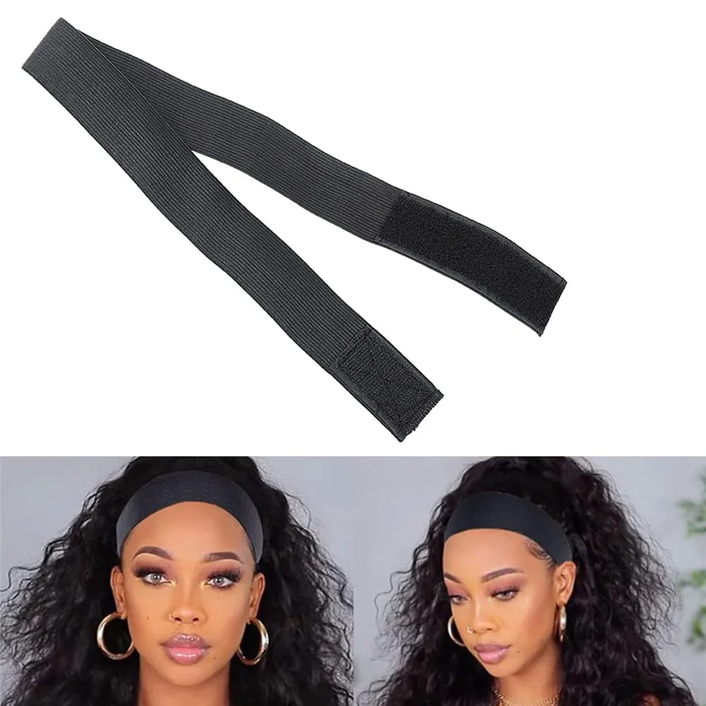 가발용 신축성 밴드, 조정 가능한 가장자리 스카프, 매직 테이프가 있는 신축성 머리띠, 여성용 레이스 가발, 가장자리 배치 스카프, 가장자리 랩, 1PC