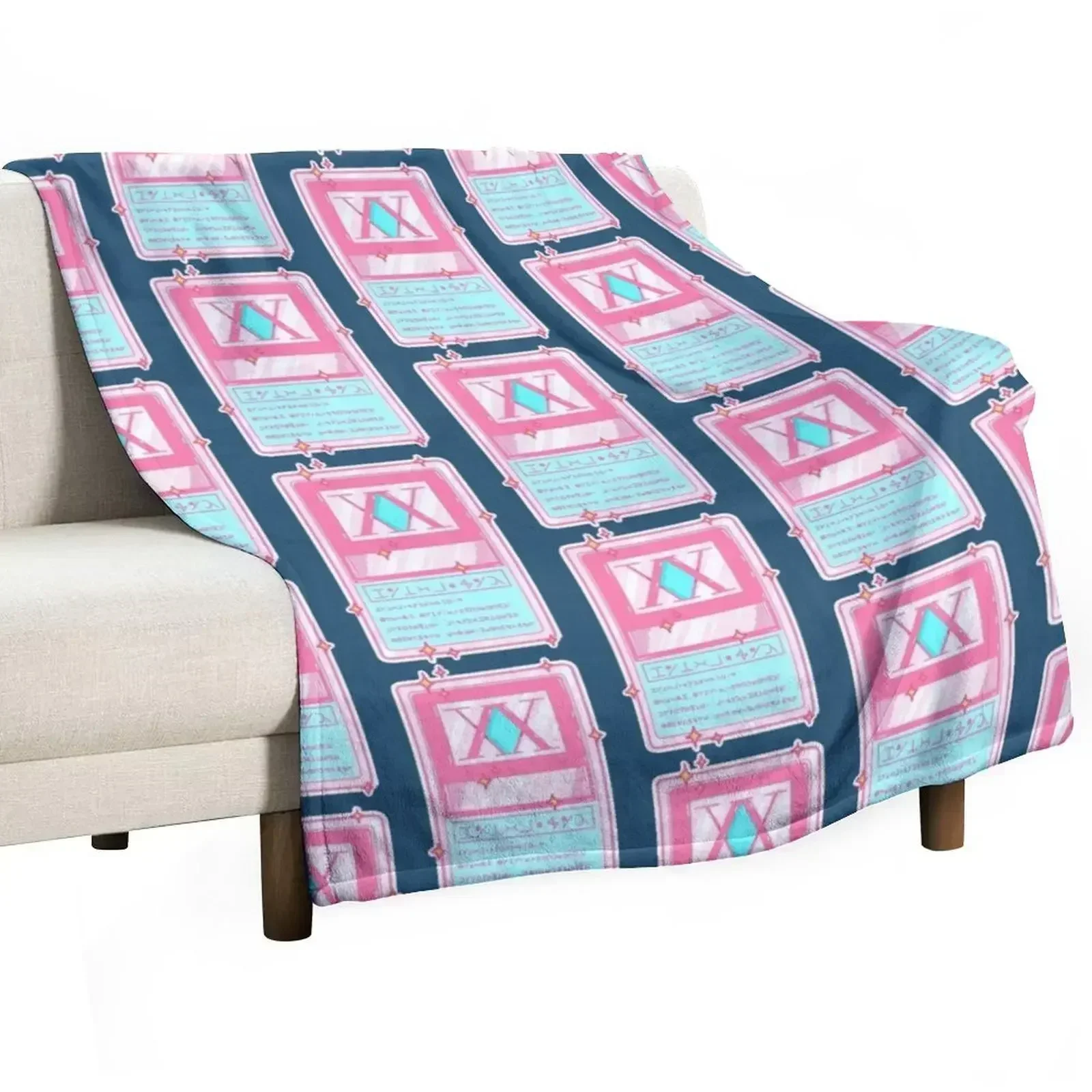 

Hunter License (Pink Edition) Throw Blanket Decorative Sofas Hairy manga Blankets