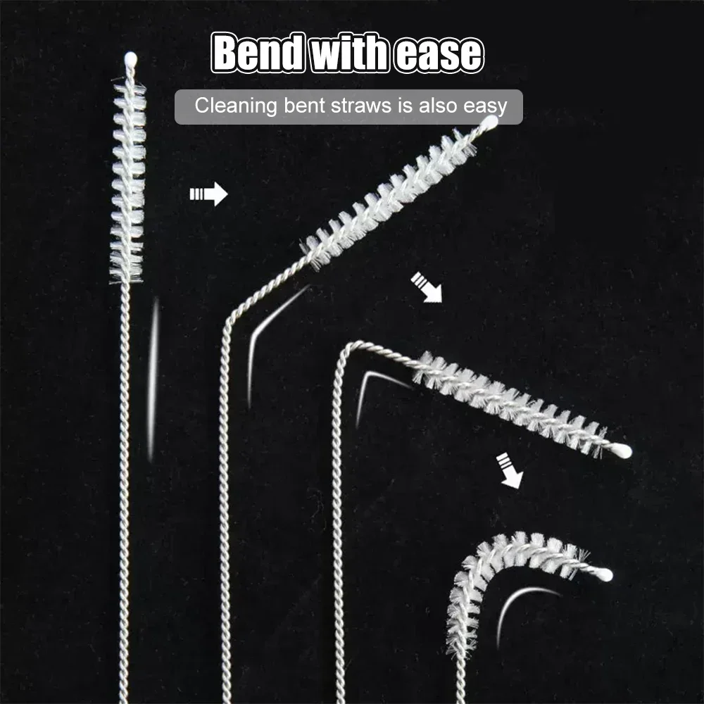 23cm Straw Cleaning Brush Stainless Steel Straw Cleaner for Tube Bottle Teapot Cup Long Handle Spiral Soft Hair Cleaning Tool