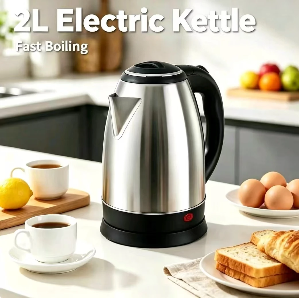 EU Plug Multi‑purpose Electric Kettle 2L Food‑grade Stainless Steel Fast Boiling Hot Water Teapot For Daily Coffee Drink