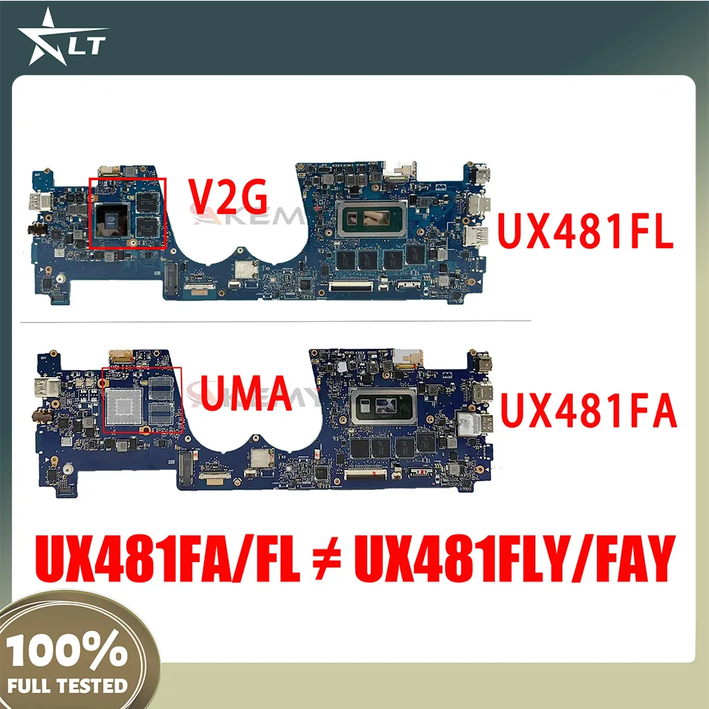 

For ASUS UX481F UX481FL UX481FAY UX481FLY UX4000 UX4000F UX481 Motherboard UX481FA i7-10510U CPU 8GB-RAM Mainboard Zenbook Duo