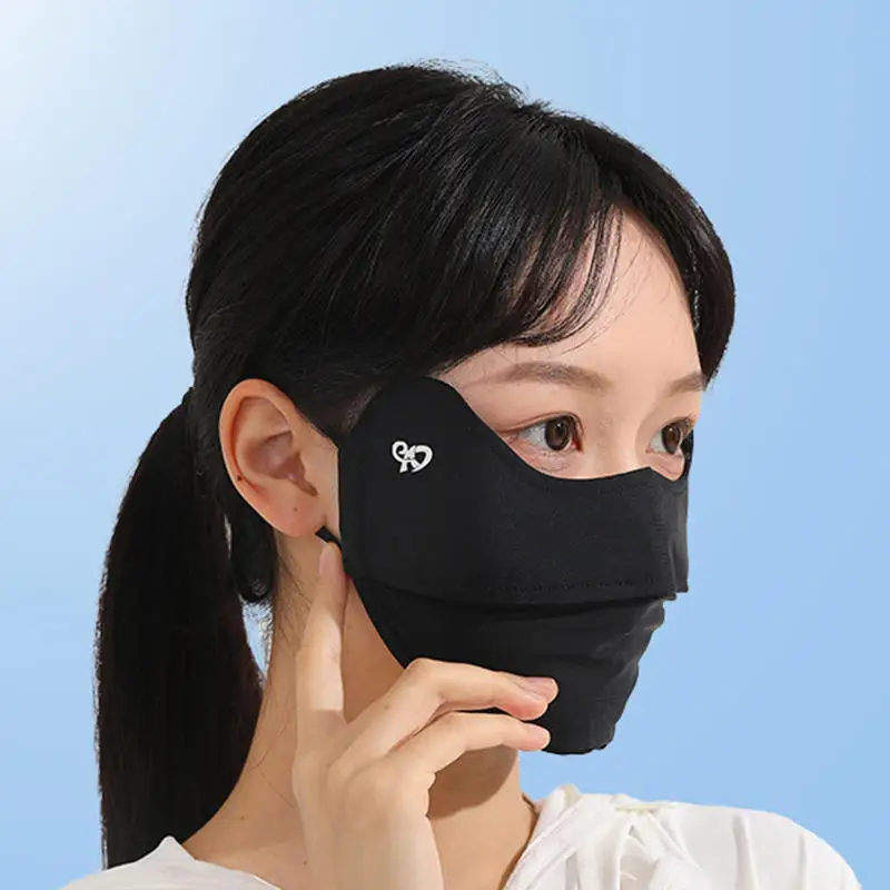 

Fashion 1Pcs Solid Color Face Shield Ice Silk Sun Protection Driving Face Mask Summer Sunscreen Mask Face Women Sun
