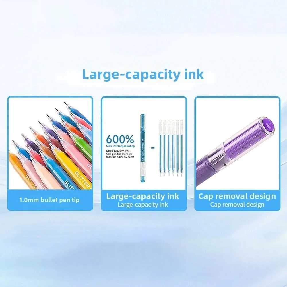 

Новая 6-цветная гелевая ручка с блестящими эффектами, сделай сам, живопись, граффити, художественные маркеры, ручка-маркер 1,0 мм, школьный офис