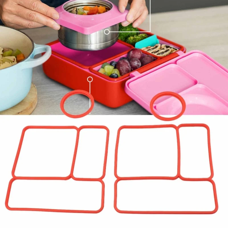 2 Pack Lid Sealing Gasket For Omiebox Silicone Leakproof Lunch Box Airtight Food Container Gasket Replacement Blue