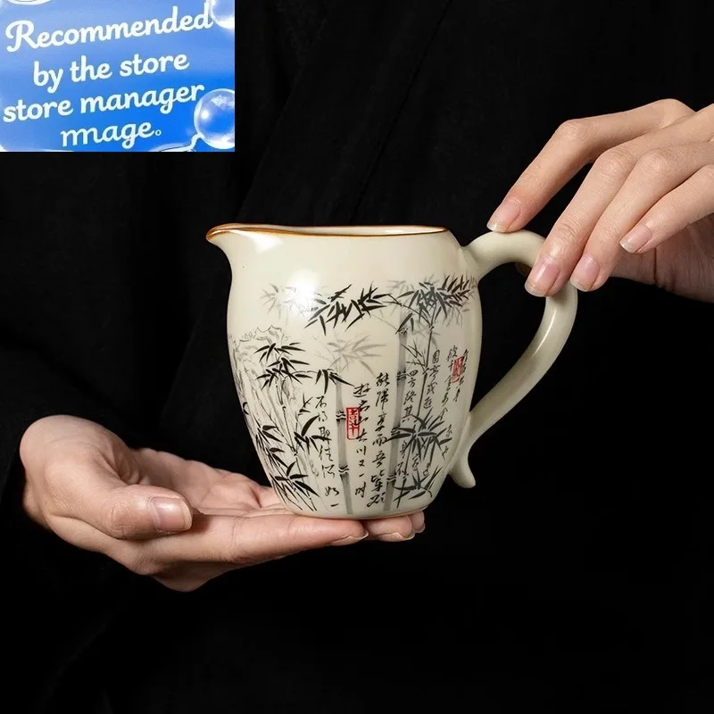 

Бамбуковая чашка с керамическим отверстием, желтая кунг-фу, винтажная чайная чашка, морская китайская чайная чашка, чайная церемония, посуда, ча-хай, общественная чашка
