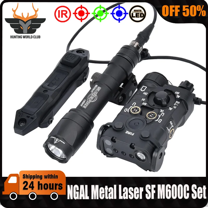 

Tactical Metal NGAL IR Red Dot Green Blue Laser Surefir M300 M600 Hunting Airsoft Scout Lamp Dual Function Switch Fit 20mm Rail