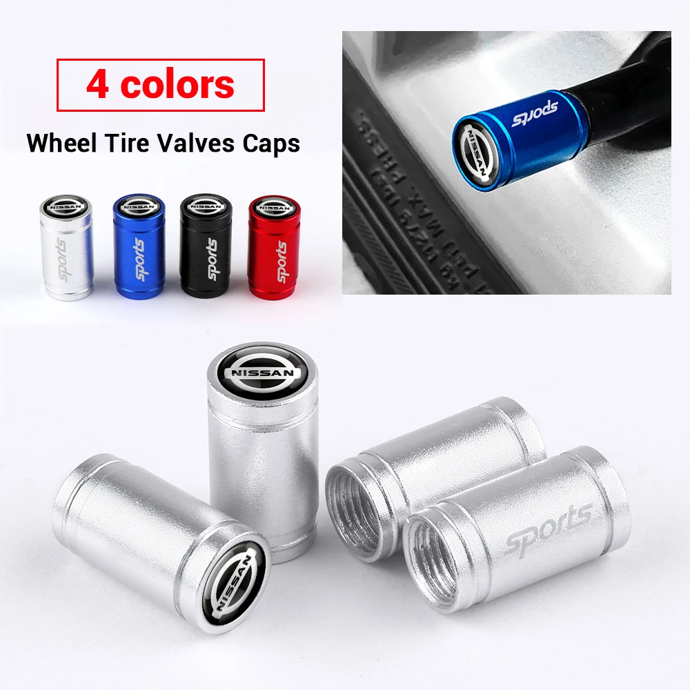 4pcs Car Tire Valve Cap Metal Dust Cover Accessories Dustproof For Nissan Nismo GTR Teana Versa Almera X-Trail Xterra Qashqai