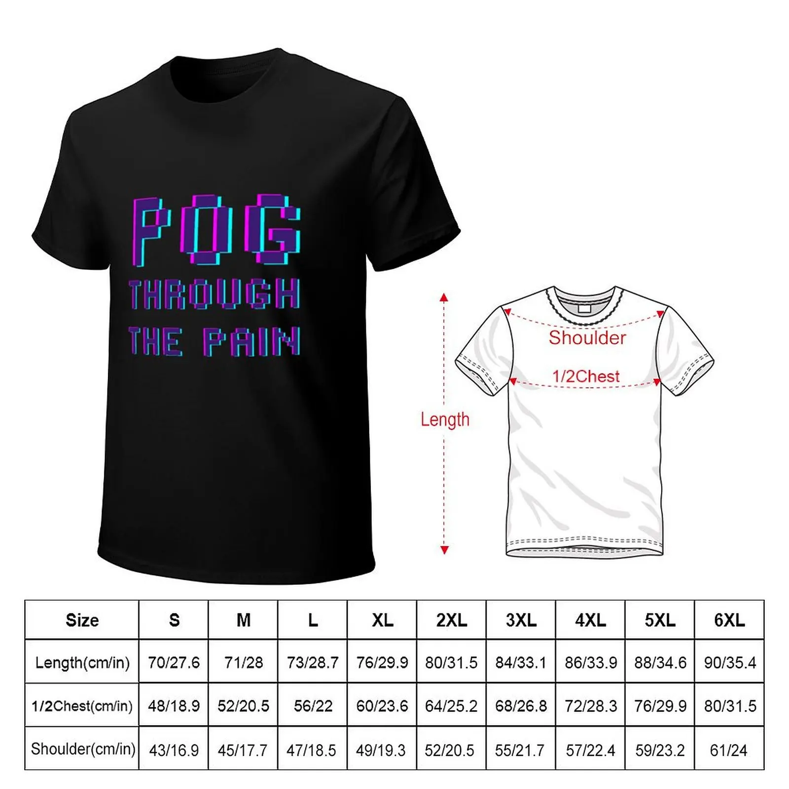 Pog Through the Pain Gamer - Funny meme T-shirt Blouse sweat anime Men's t-shirt