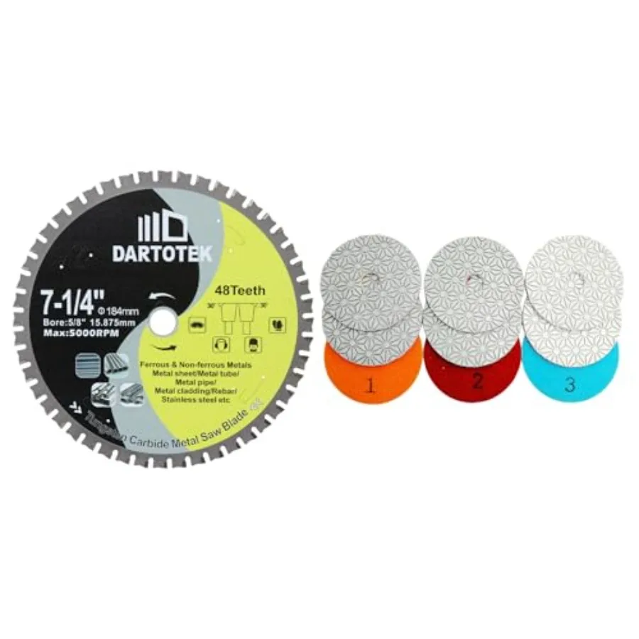 

7-1/4"/184mm Metal Cutting Disc Circular Saw Blade 48T Tungsten Carbide Tipped TCT Cut Off Wheel for Steel Stainless Steel Ferr
