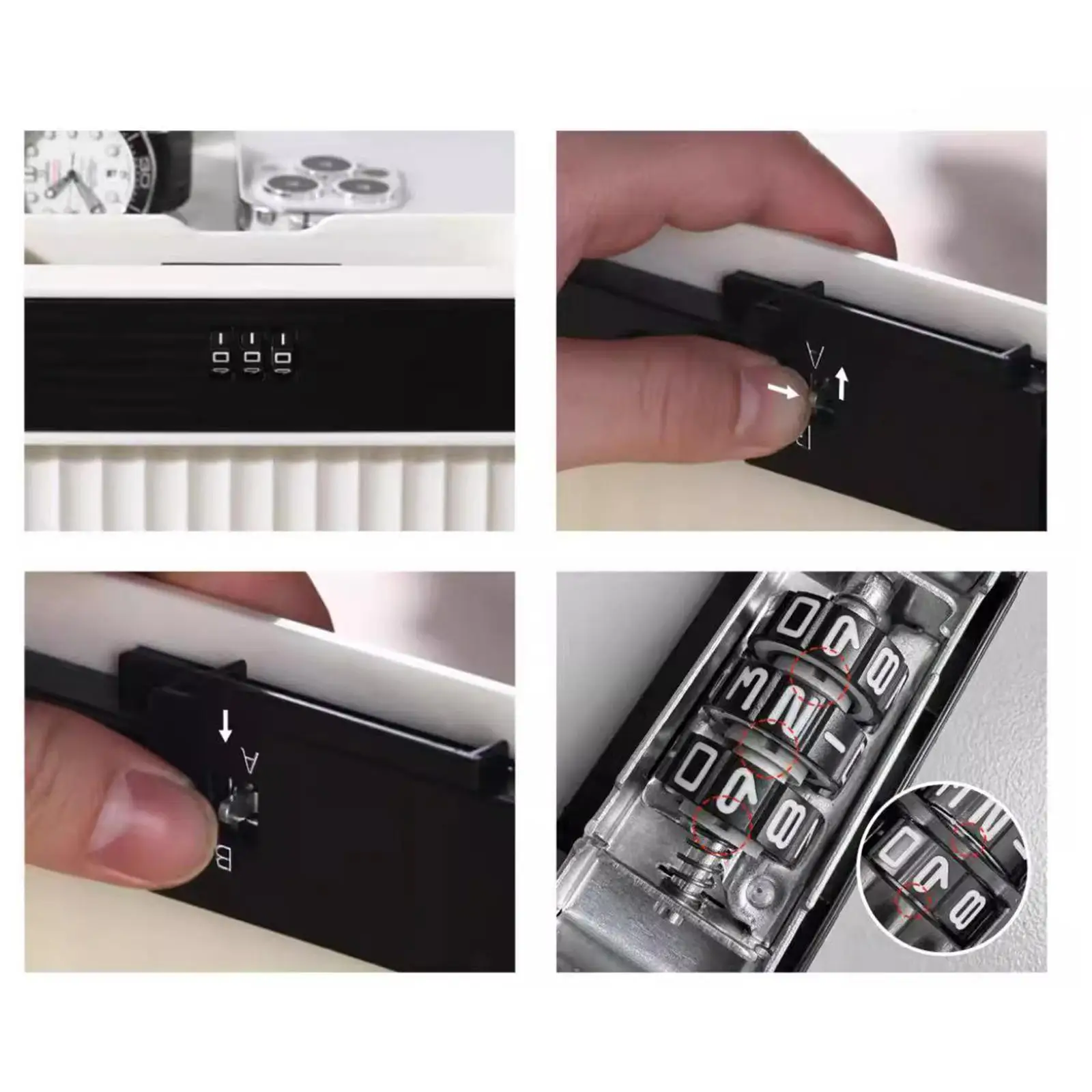 Secure Lockable Storage Organizer Box with Password Protection Portable Bin for Office Closet and Dorm Storage