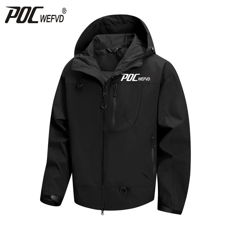 

POCWEFVD Raincoat Windbreaker Autumn Men's Mountain Bike Jackets Outdoor Hiking Hooded Coats Men MTB Bicycle Waterproof Clothing