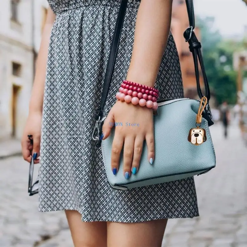 

D0UD Cartoon Leather Dog Charm Bag Pendant For Bags Or Car Interior Decoration