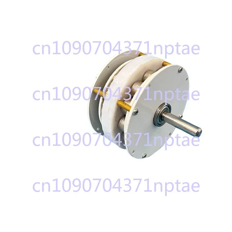 Miniature disc coreless generator, low speed, high efficiency, unobstructed, compact, wind, hydraulic, hand crank