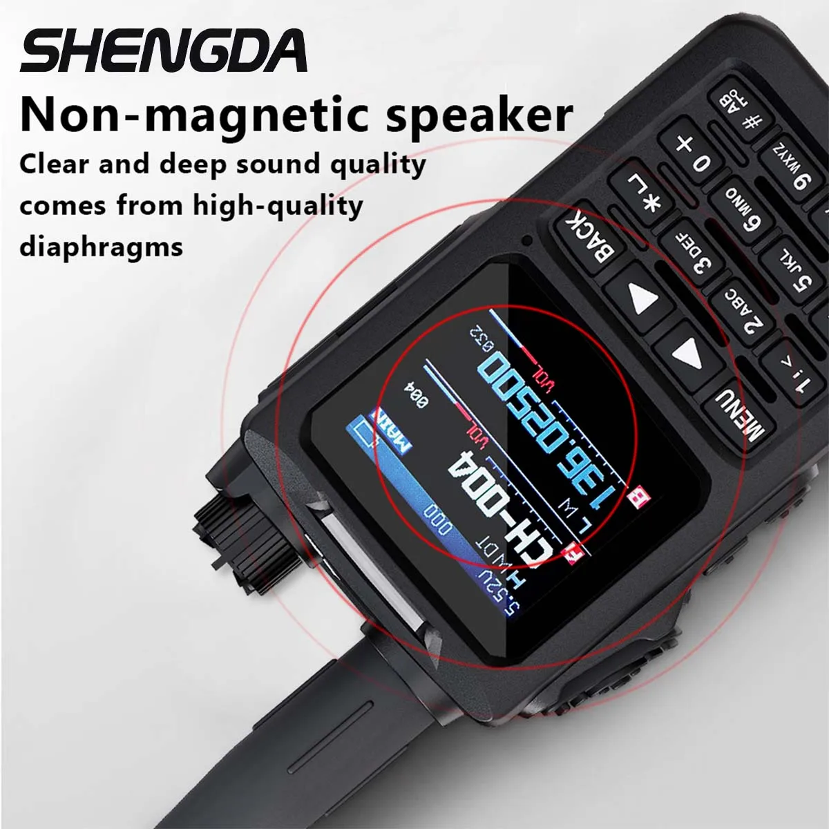SHENGDA FT-70 무전기 5W 원키 주파수 매칭 채널 스캔 UHF/VHF 4밴드 LCD 디스플레이 대용량 배터리