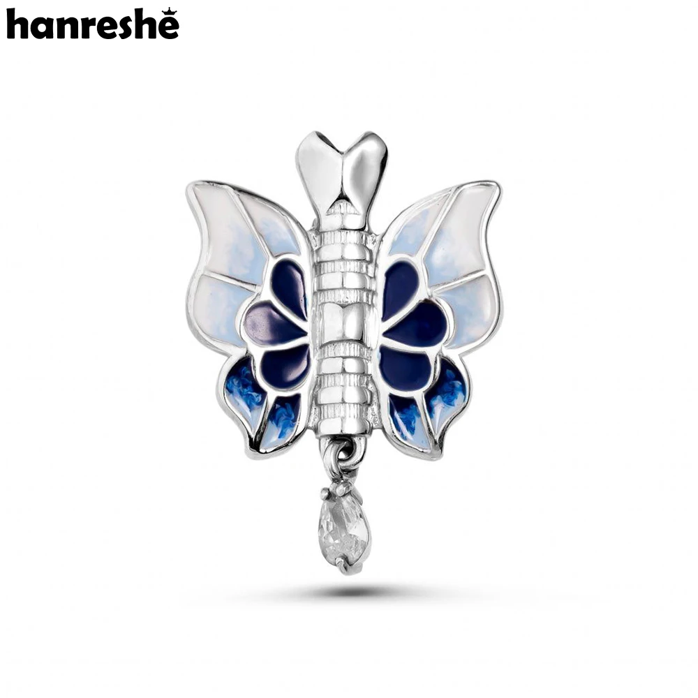 Hanreshe Newest Thyroid Butterfly Brooch Medical Pins Neck Bones Enamel Medicine Lapel Badge Gift Jewelry for Doctors Nurses