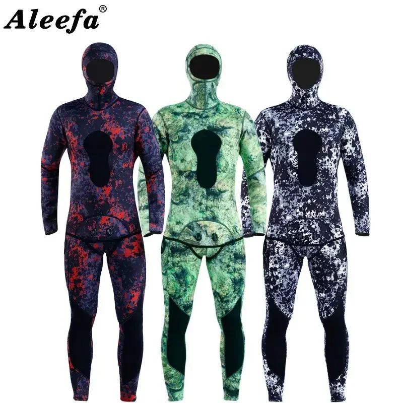 3Mm Men Neoprene Wetsuit For Swimming Spearfishing Diving Suit With Hood Rubber Keep Warm Winter Swimsuit M20