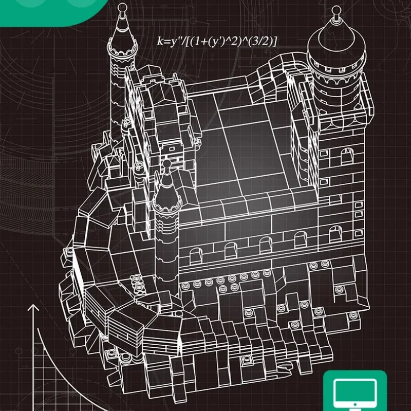WANGGE city architecture series German Neuschwanstein Castle three-dimensional model difficult to build building block toys